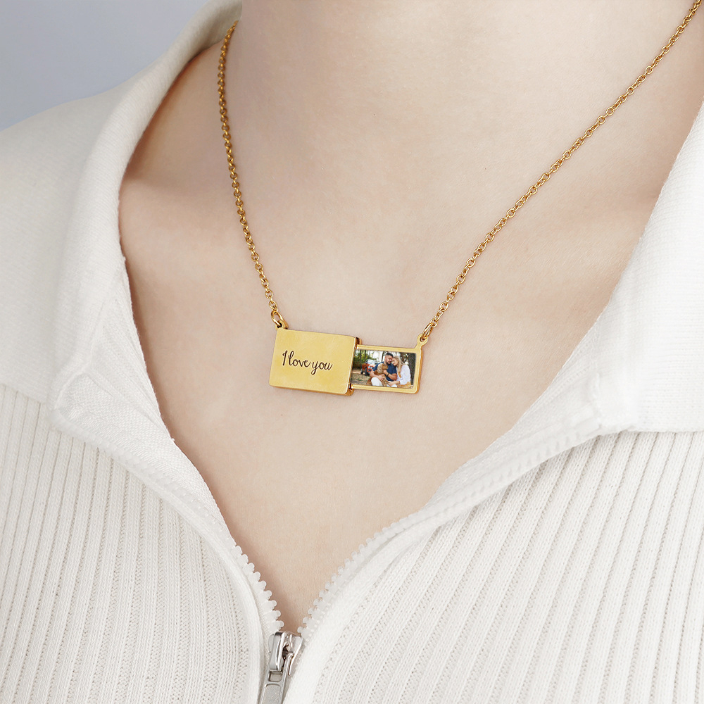 Personalized Photo Envelope Necklace